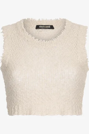 Roberto Cavalli Top de Punto Texturizado Marfil