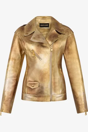 Roberto Cavalli Chaqueta Biker con Efecto Metalizado
