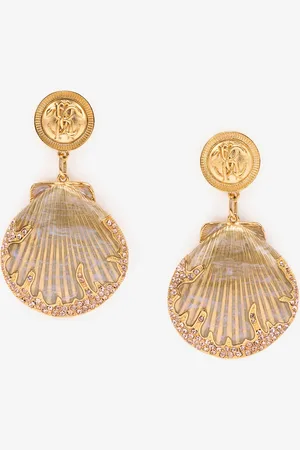 Roberto Cavalli Pendientes Con Conchas Y Cristales