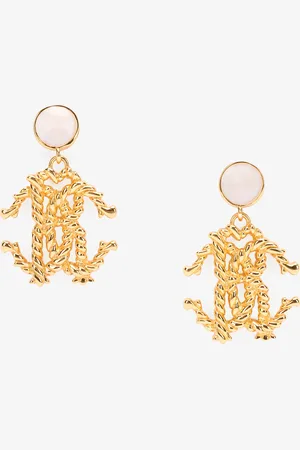 Roberto Cavalli Pendientes Con Piedra Y Monograma RC