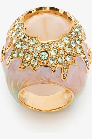 Roberto Cavalli Anillo De Cóctel Con Gema Y Cristales