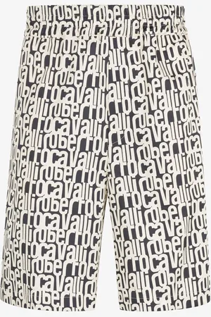 Roberto Cavalli Pantalón corto de algodón con estampado de logotipos