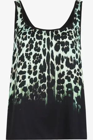 Roberto Cavalli Top de seda sin mangas con estampado Queen of Sicily