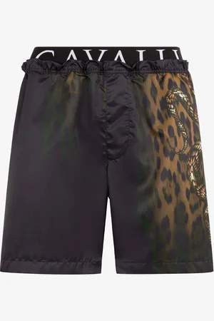 Roberto Cavalli Bañador con logotipo y estampados Jaguar y Snake
