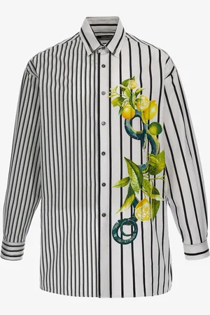 Roberto Cavalli Striped and Lemon print shirt