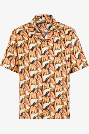 Roberto Cavalli Camisa de seda con estampado Graphic