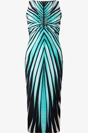Roberto Cavalli Ray Of Sea Estampado Vestido Midi