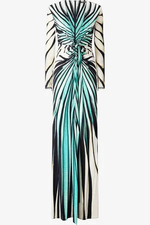 Roberto Cavalli Ray Of Sea Estampado Vestido Maxi