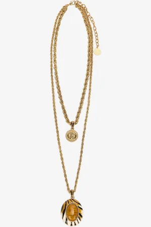 Roberto Cavalli Ray Of Gold Double Pendant Necklace