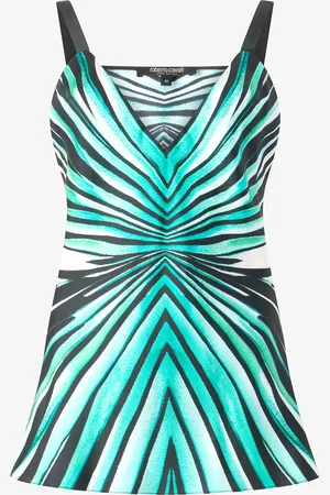 Roberto Cavalli Top De Seda Estampado Ray of Sea