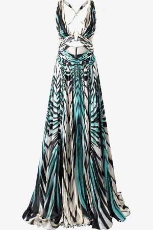 Roberto Cavalli Vestido Maxi Estampado Ray Of Sea Seda