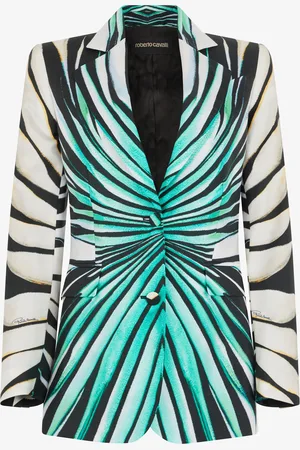 Roberto Cavalli Chaqueta De Seda Con Estampado Ray Of Sea