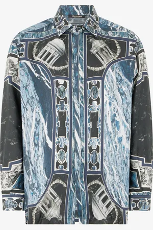 Roberto Cavalli Camisa con estampado mármol y adornos