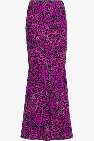 Roberto Cavalli Animal-print fishtail skirt