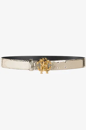 Roberto Cavalli Mirror Snake Leather Belt
