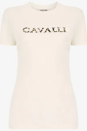 Roberto Cavalli Logo-embroidered cotton T-shirt