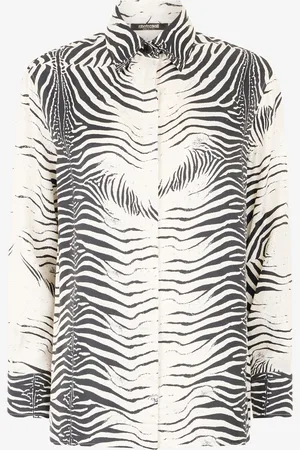 Roberto Cavalli Camisa de seda con estampado cebra