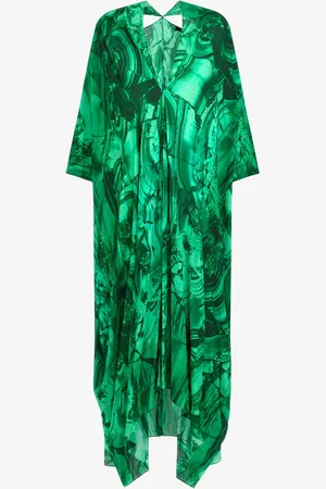 Roberto Cavalli Caftán Largo Estampado Malachite