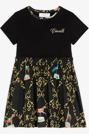 Roberto Cavalli Vestido de algodón con estampado Baroque