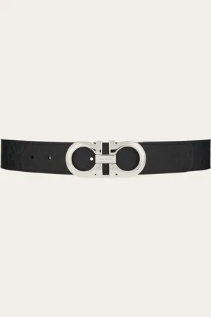 Salvatore Ferragamo Cinturón reversible y ajustable Gancini Negro