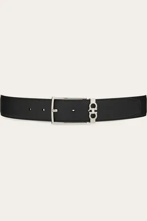 Salvatore Ferragamo Cinturón reversible y ajustable Gancini Negro