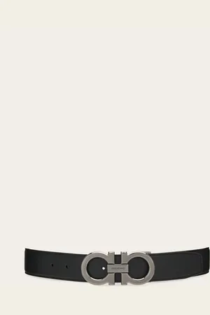 Salvatore Ferragamo Cinturón reversible y ajustable Gancini Negro
