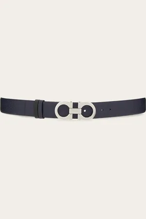 Salvatore Ferragamo Cinturón Gancini ajustable y reversible Azul