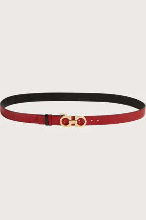 Salvatore Ferragamo Cinturón Gancini ajustable y reversible Rojo
