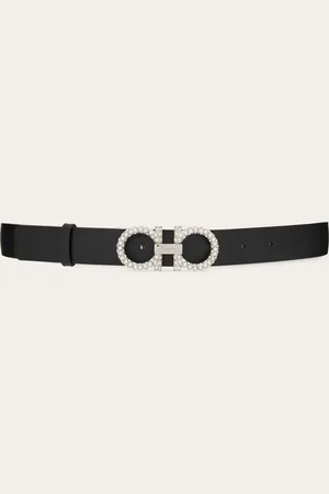 Salvatore Ferragamo Cinturón ajustable Gancini Negro