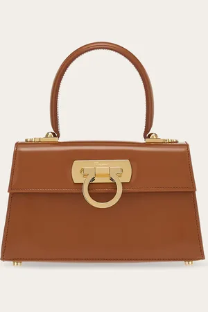 Salvatore Ferragamo East-West Iconic Top Handle (S) Marrón