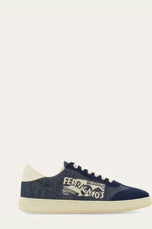 Salvatore Ferragamo Sneakers bajas con logo Azul Talla 35.5