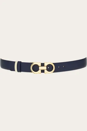 Salvatore Ferragamo Cinturón ajustable y reversible Gancini Azul