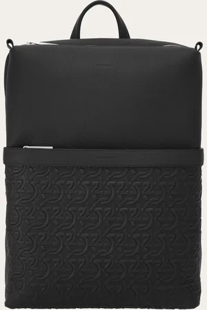 Salvatore Ferragamo Mochila con gofrado Gancini Negro