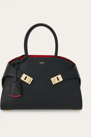 Salvatore Ferragamo Bolso de mano Hug bicolor (M) Negro