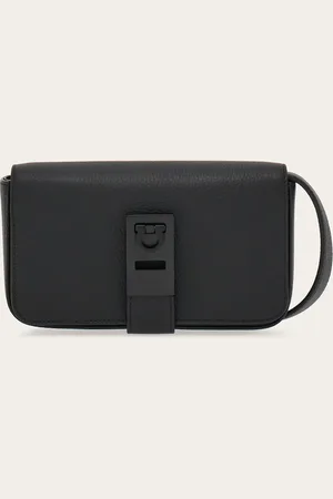 Salvatore Ferragamo Cartera con bandolera con hebillas Gancini Negro