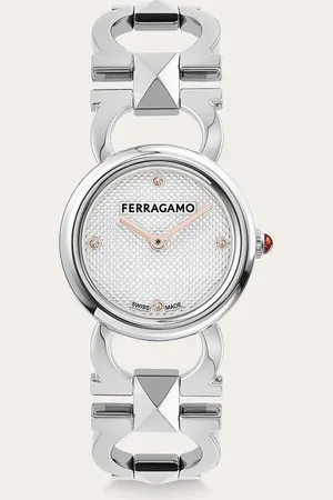 Salvatore Ferragamo Reloj Double Gancini Stud Blanco