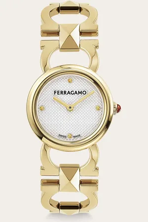 Salvatore Ferragamo Reloj Double Gancini Stud Blanco