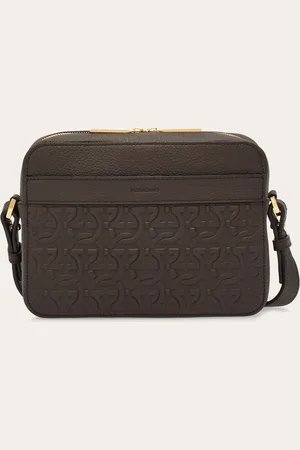 Salvatore Ferragamo Bolso bandolera con gofrado Gancini Marrón