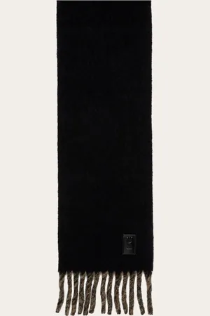 Salvatore Ferragamo Bufanda reversible con flecos Negro