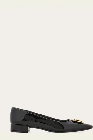 Salvatore Ferragamo Zapatos de salón New Vara plate Negro Talla 35