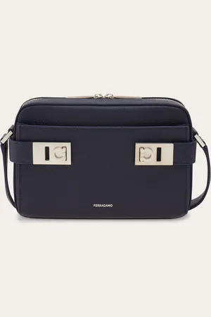 Salvatore Ferragamo Bolso bandolera East-West con hebillas Gancini Azul