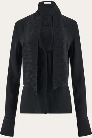 Salvatore Ferragamo Camisa con lazo Monogram Negro