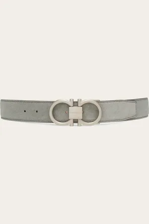 Salvatore Ferragamo Cinturón ajustable Gancini Gris