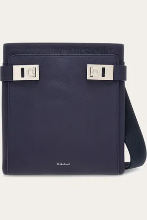Salvatore Ferragamo Bolso bandolera con hebillas Gancini North-South Azul