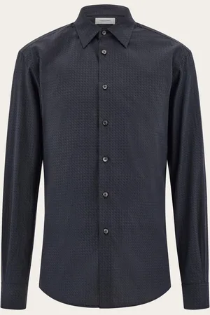 Salvatore Ferragamo Camisa con micro estampado Negro