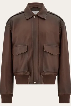 Salvatore Ferragamo Cazadora de piel Marrón