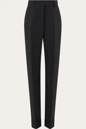 Salvatore Ferragamo Pantalones con vuelta Negro