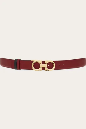 Salvatore Ferragamo Cinturón reversible y ajustable Gancini Rojo