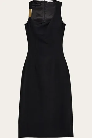 Salvatore Ferragamo Vestido con drapeado Negro