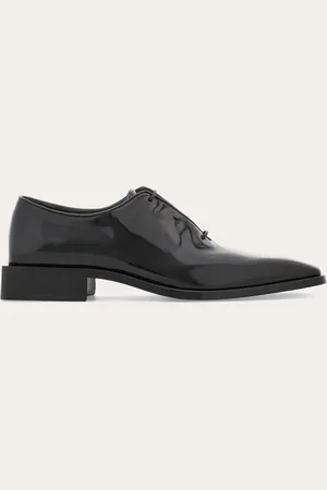 Salvatore Ferragamo Zapatos Oxford con atadura cubierta Negro Talla 40.5